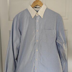 Land's End Sail Rigger Oxford, traditional fit, medium, 15"-15.5"